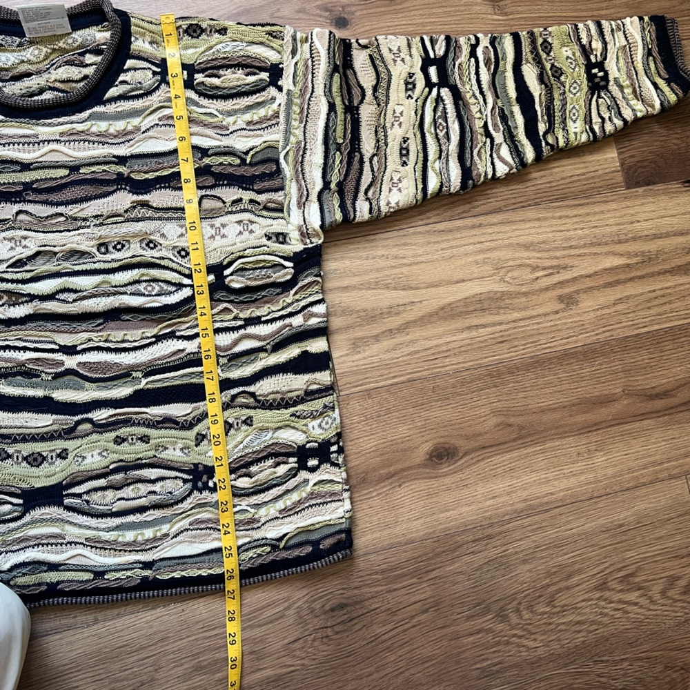 COOGI Vibrant 90s Y2K 3D Earth Tones Knit Sweater - Picture 3 of 5